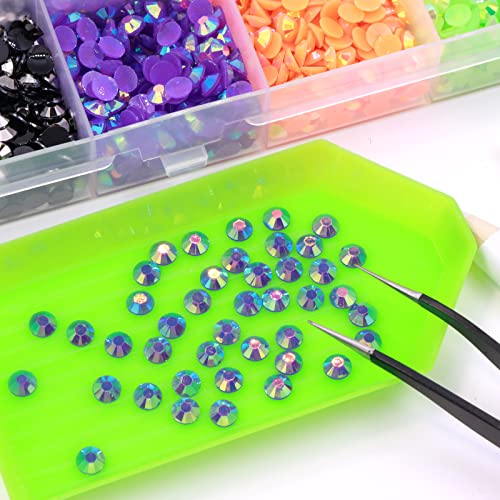 BELICEY 24000pcs Jelly Resin AB Crystal Rhinestones for Craft Black Blue Purple Flatback Bulk Crystals Rhinestone Glitters Stone Gems Beads for Manicure DIY Clothing Crafts Shoes Bags Decoration