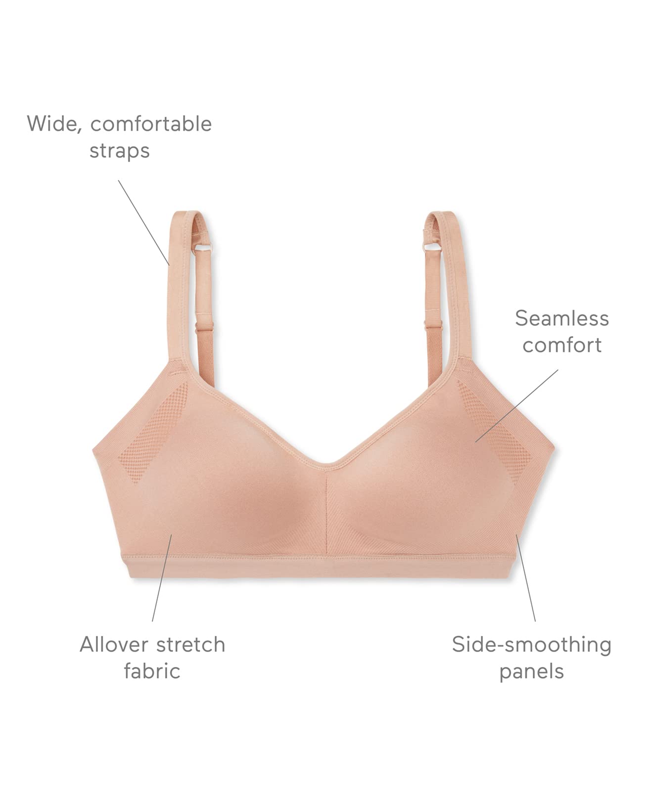 Warner's Women's Easy Does It Underarm-Smoothing with Seamless Stretch Wireless Lightly Lined Comfort Bra RM3911A, Canal Blue