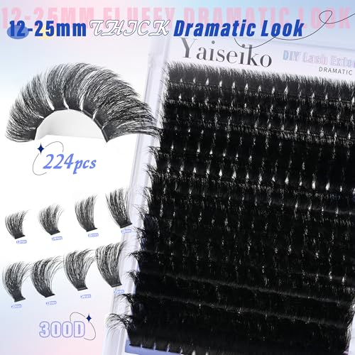 300D Lash Clusters Extensions 12-25mm Volume Wispy Individual Eyelashes