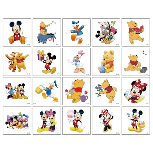 20 Sheets Mickey Minnie Temporary Tattoos for Kids