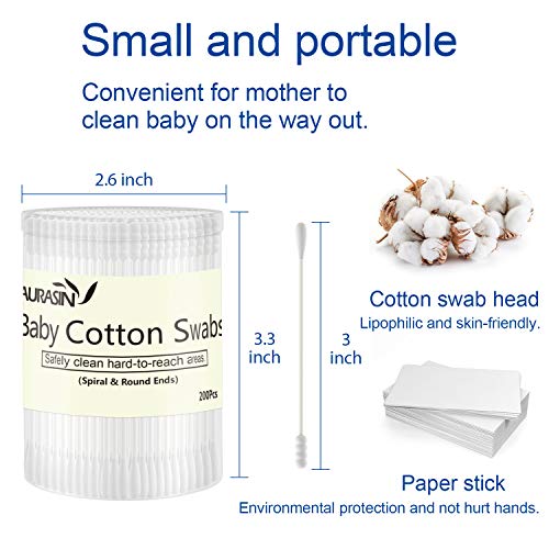 Baby Cotton Swabs 200 Pcs – Safe Ear & Nose Cleaner