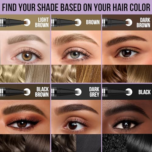 Microblading Eyebrow Pen - 2-in-1 Dual-Tip Waterproof Brow Pencil, Light Brown
