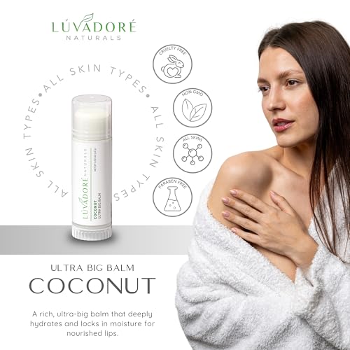 Ultra Big Lip Balm Stick Coconut? Natural Waterproof Lip Moisturizer for Dry, Chapped Lips ? Nourishing and Hydrating Formula ? Enriched with Coconut Oil, Beeswax, Shea Butter