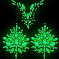Glow in The Dark Body Gems Stick on Luminous Body Jewery Glitter Women Makeup for Festival Party, 2-Pack