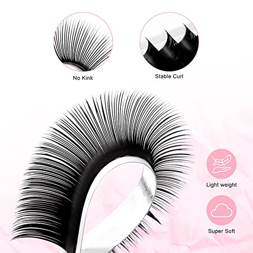 TDANCE Flat Lash Extensions 0.2mm C Curl 12mm Black Matte