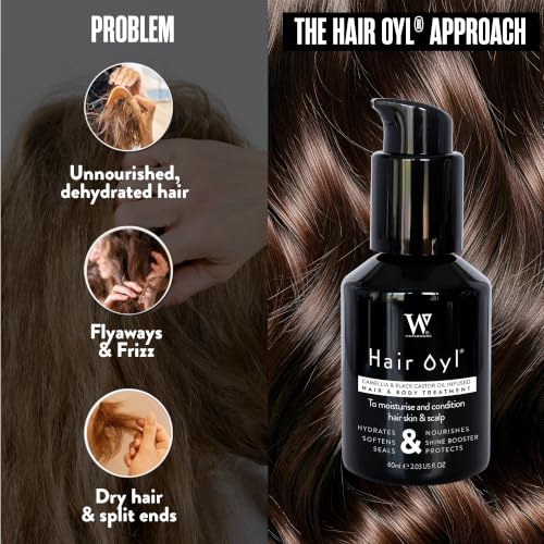 Watermans Hair Growth Oil for Dry & Frizzy Hair - Lightweight Nourishing Treatment, 60mL