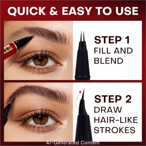 KIMUSE Waterproof Eyebrow Pen - 2-in-1 Dual-Ended Brow Tint