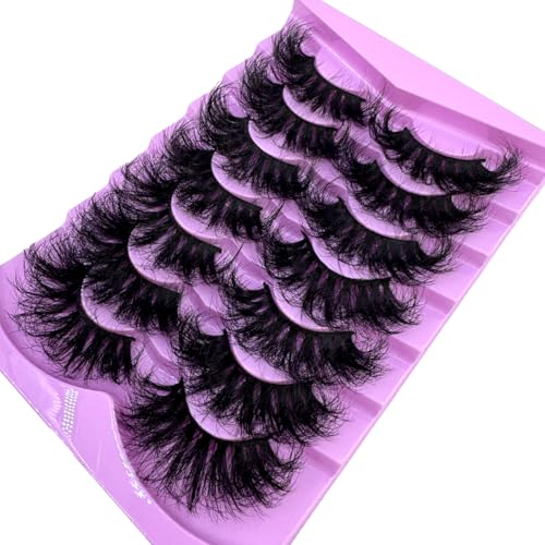 25mm Fluffy Faux Mink False Eyelashes - Dramatic Cat Eye