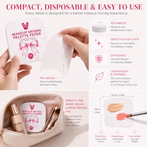 Disposable Nail Art Palette Paper, 100 Sheets | Water-Resistant
