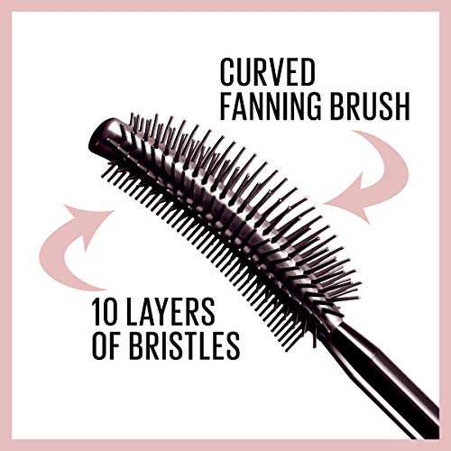 Maybelline Lash Sensational Waterproof Mascara, Lengthening and Volumizing for a Full Fan Effect, Brownish Black, 1 Count