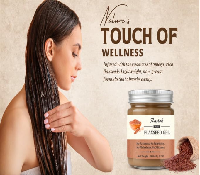 Raslok Flaxseed Hair Gel for Curl Definition & Hydration - 6.7 fl oz