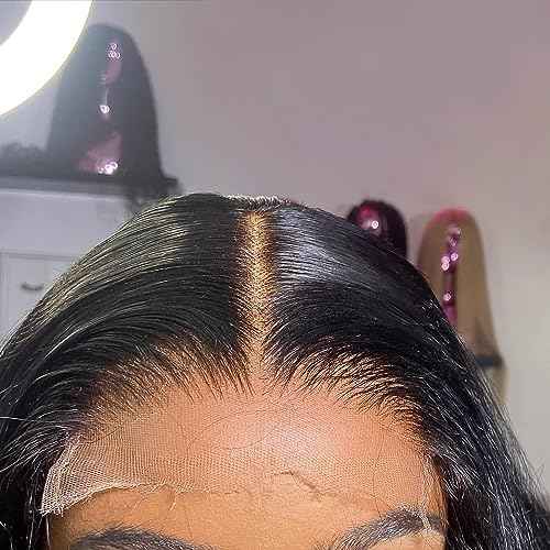 BEEOS Body Wave 6x6 SKINLIEK Real HD Lace Closure, Pre-Plucked Bleached Knots Natural Color Human Hair 18 Inch