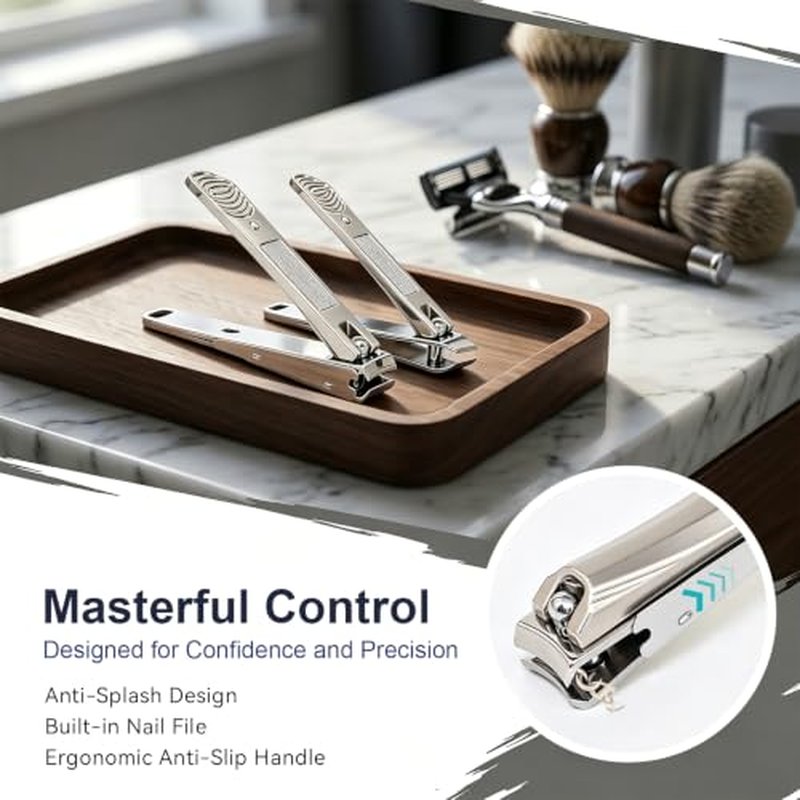 9-in-1 Professional Manicure Pedicure Set - Stainless Steel Grooming Kit with Leather Case