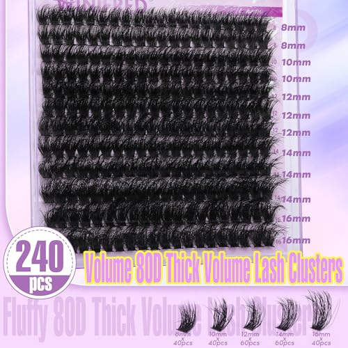 Winifred 80D Mink Cluster Lashes - 240pc Wispy Extensions