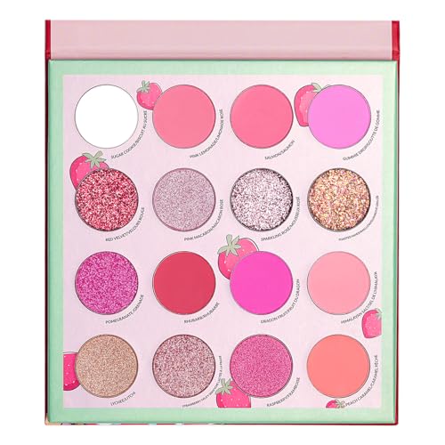 Kimchi Chic Donut Collection Eyeshadow Palette - Strawberries & Cream, 16 Shades