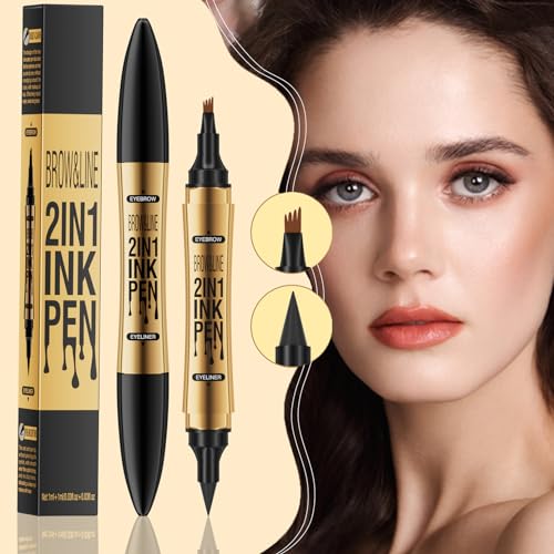 3-in-1 Eyebrow & Eyeliner Pen - Waterproof, Long-Lasting