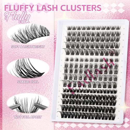 FADLASH Lash Clusters 10-18mm D Curl DIY Eyelash Extensions