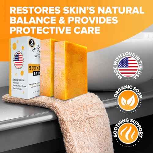 iHeart Nature Organic Turmeric Soap for Dark Spots & Acne with Clove Bud (2 Packs) ? Face & Body Bar ? Rich, Creamy Lather for Natural Skin Glow Aromatherapy