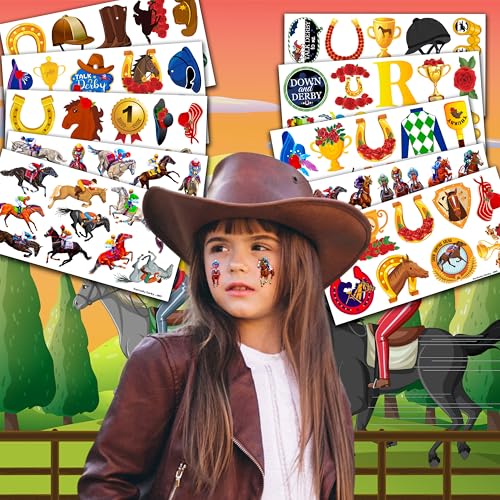 Horse Racing Temporary Tattoos - 96 Pack for Kids Parties