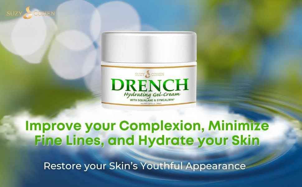 Script Essentials Suzy Cohen Drench Face Cream with Squalane & Aloe – Lightweight, Fast-Absorbing, Fragrance-Free Face Cream 1.69 oz (50ml)