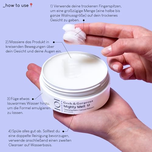 Geek & Gorgeous ? Mighty Melt Cleansing Balm ? Removes Waterproof Makeup & Sunscreen ? Gentle for All Skin Types ? 3.31 oz