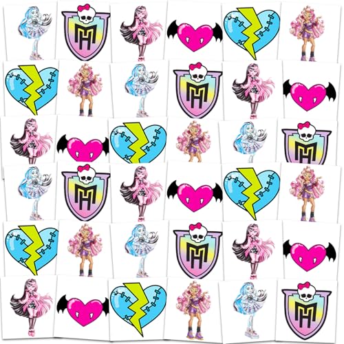 Monster High Temporary Tattoos Party Favors - 72 Pc Bundle