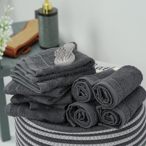 Tens Towels 12 Pack Washcloths 12x12 Inch Cotton