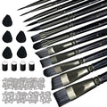 12-Piece Face Paint Brush Set with Stencils & Sponges