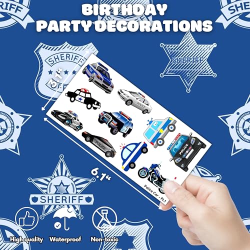 107 PCS Police Car Temporary Tattoos Party Favors