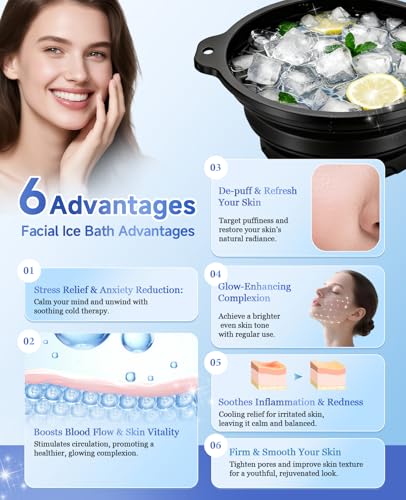 Collapsible Silicone Facial Ice Bath Bowl for Cold Plunge