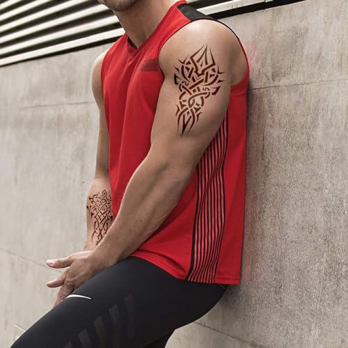 Tribal Temporary Tattoos for Men Women 12 Sheets Large Realistic