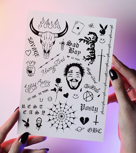 Temporary Tattoo Sheet Face Stickers Kit 21x15cm
