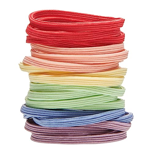 hair ties for women, COZEASY 20 pcs pain-free ponytail holders, no damage hair bands, black hair elastic for medium to thick hair accessories supplies, Color 01