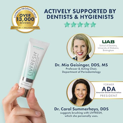 LIVFRESH Plaque & Gum Health Dental Gel Toothpaste - Wintergreen, SLS-Free