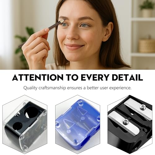 Zoolinn Dual Hole Cosmetic Pencil Sharpeners for Lip & Eyeliner - 5 Pack