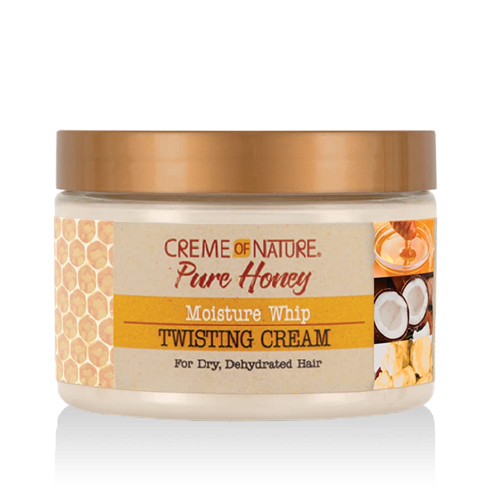 Creme of Nature Curl Cream: Pure Honey Moisture Whip, Twisting Cream with Coconut and Shea Butter, Conditioner, and Dry Defense Shampoo for Curly, Damaged Hair