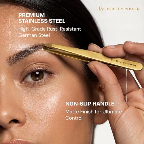 Professional Slant Tweezers for Eyebrows & Facial Hair Removal