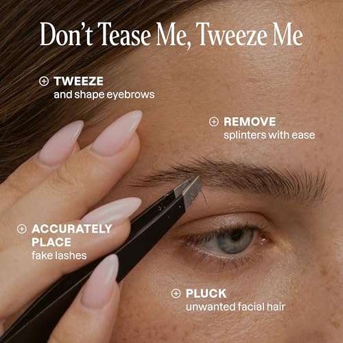 Cliganic Precision Eyebrow Tweezers Set - Slant & Point Tips
