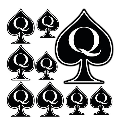 Queen of Spades Temporary Tattoos – 45 Designs, 5 Sheets