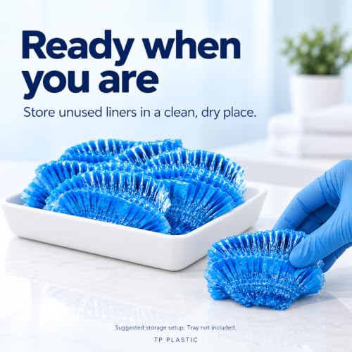 Disposable Pedicure Liners for Feet 48x48 in Blue, 400 Pack - TP Plastic