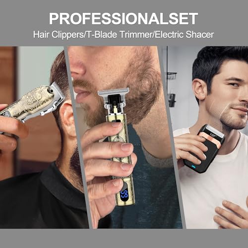 Professional Hair Clipper Set for Men with LED Display