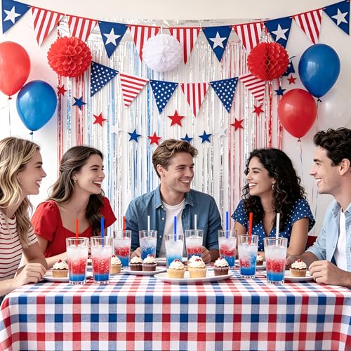 USA 250th Anniversary Star Straws 30-Pack Red White Blue