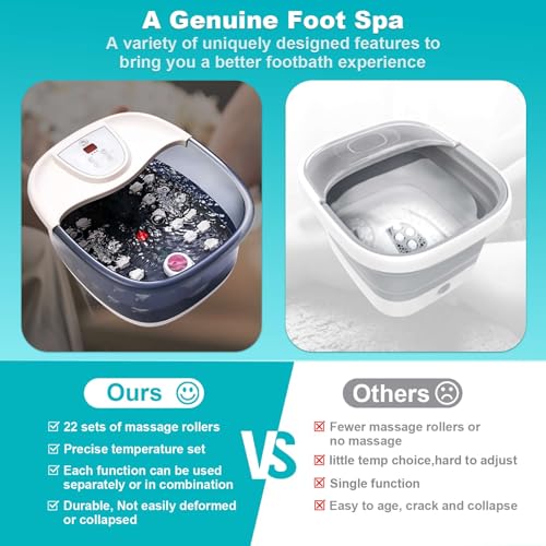 Foot Spa Bath Massager with Heat, Vibration, and 22 Rollers