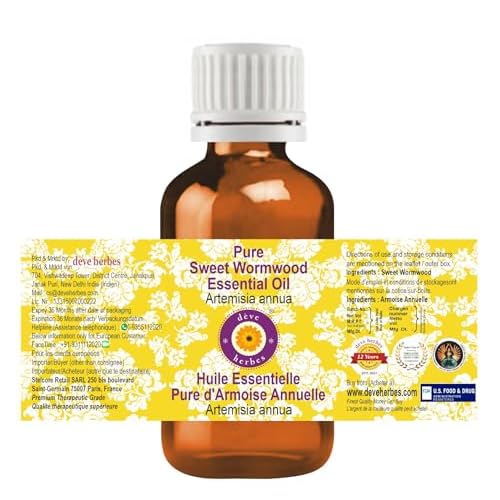 d?ve herbes Sweet Wormwood Essential Oil (Artemisia annua) Pure | Non-Sticky | Non-Greasy | Lightweight | Men & Women | All Skin Types | Steam Distilled 100ml (3.38 oz)