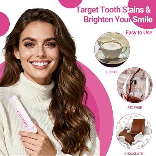 CALLSMILE Teeth Whitening Gel - Professional Strength Hydrogen Peroxide Formula, Tooth Stain Remover for White Teeth, Removes Tough Stains Coffee, Wine, Tea, Sensitive Teeth-Friendly, 2 oz Bottle