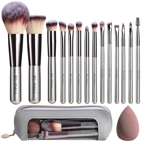 14-Piece Makeup Brush Set with Leather Travel Case