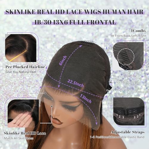 13x6 HD Lace Front Wig - 22 Inch Straight Balayage Human Hair