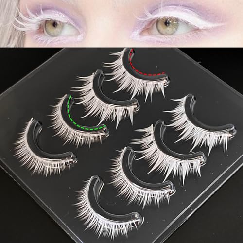 White Wispy False Eyelashes - Cosplay Manga Costume Lashes