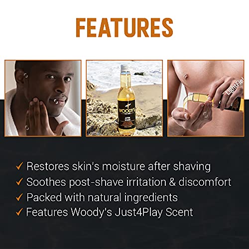 Woody's Aftershave for Men Tonic ? Soothing After Shave with Aloe Vera, Calendula & Chamomile to Reduce Irritation, Post Shave, 6.3 fl oz