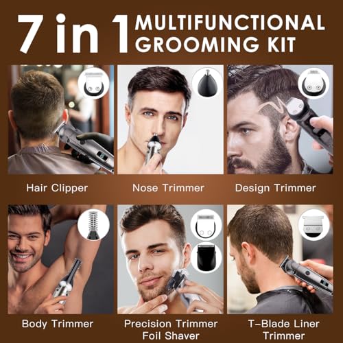 Hatteker 7-in-1 Beard Trimmer Kit for Men